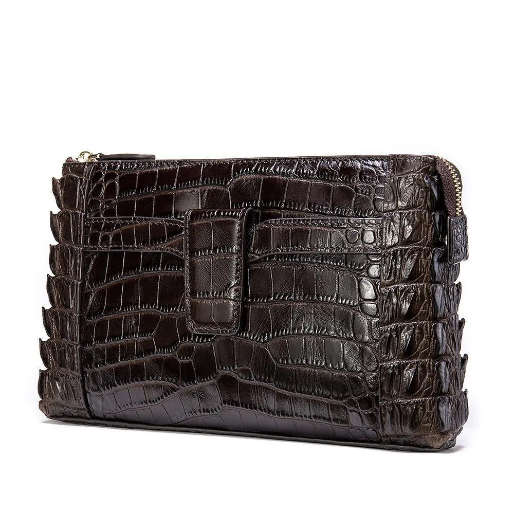 CrocoLuxe Vintage Leather Clutch Wallet