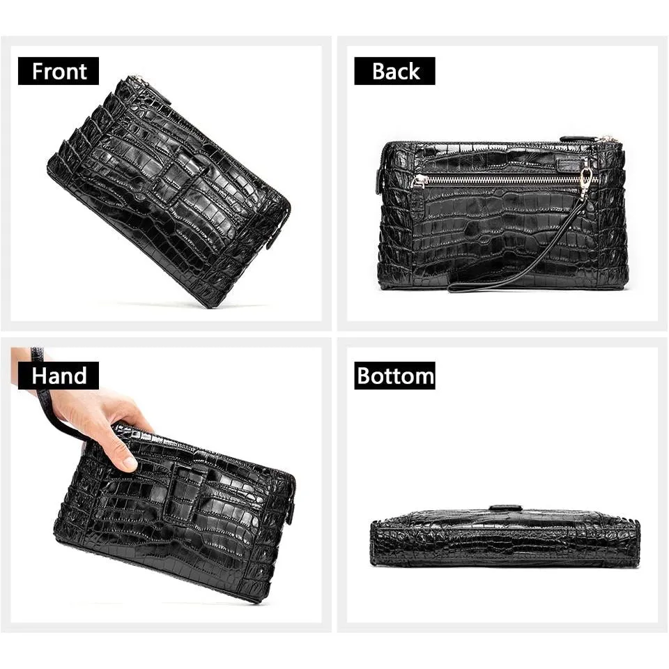 CrocoLuxe Vintage Leather Clutch Wallet