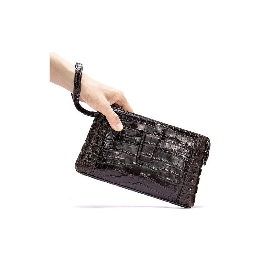 CrocoLuxe Vintage Leather Clutch Wallet