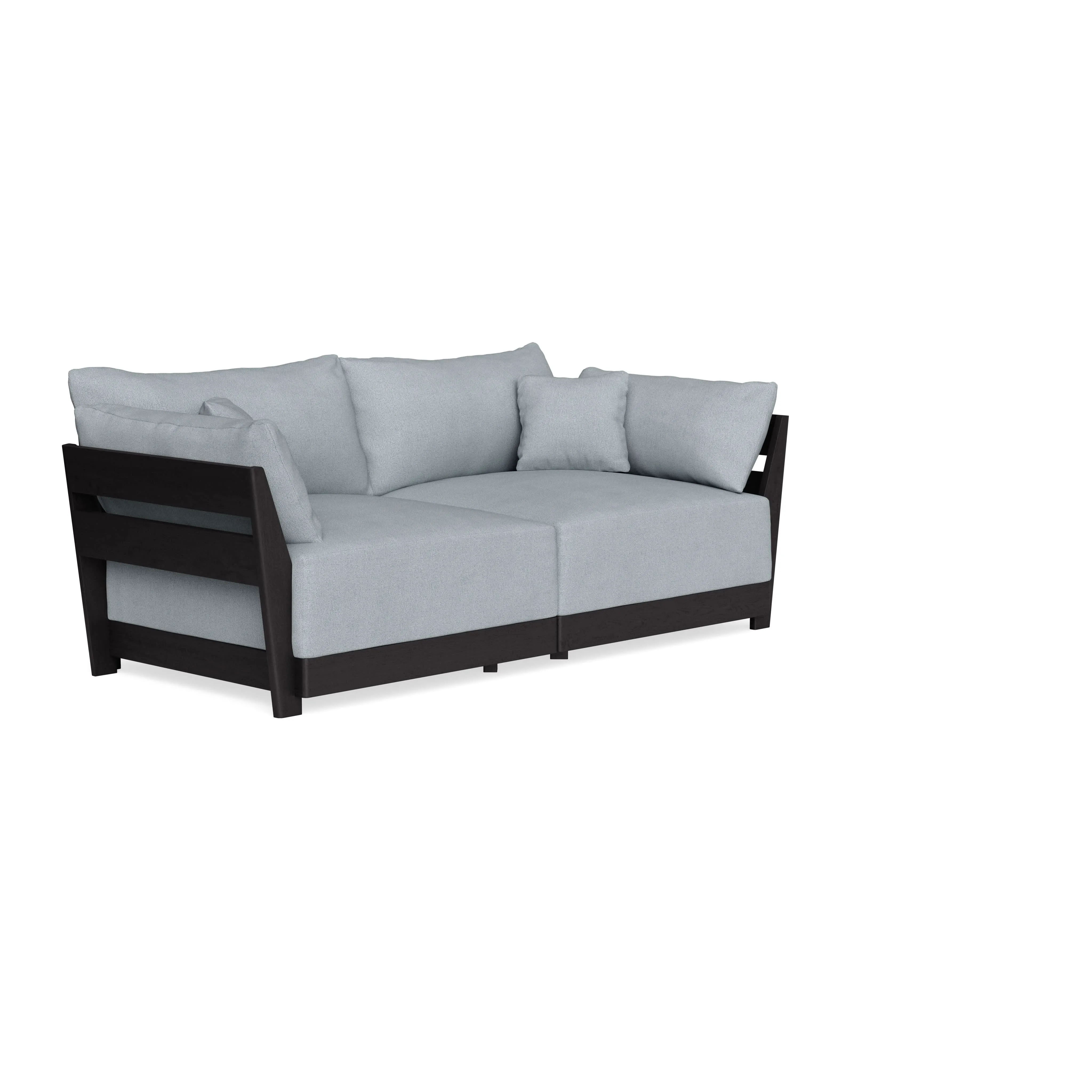 Modular Bondi Black 2-Seater Sofa in Ash | Classic Blend