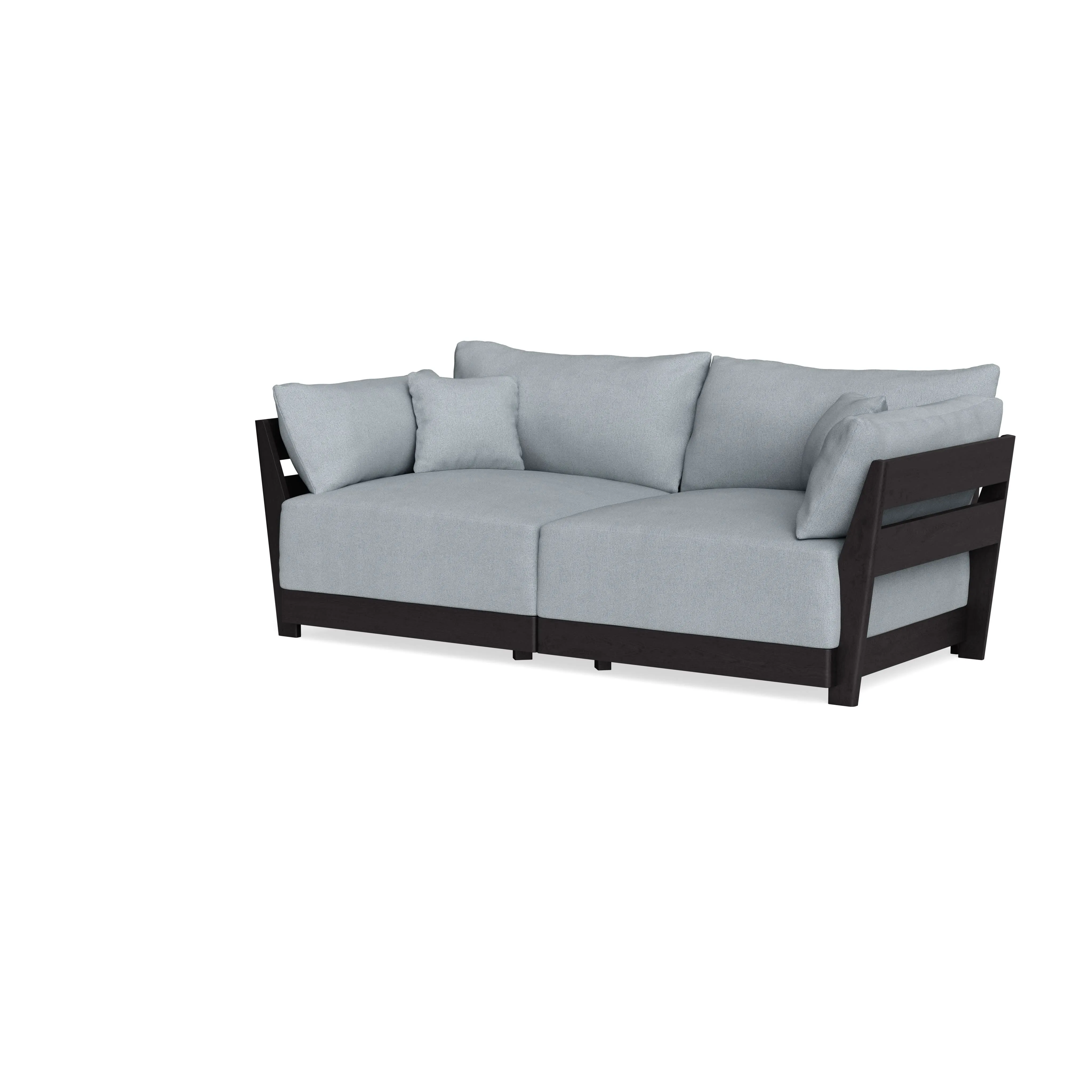 Modular Bondi Black 2-Seater Sofa in Ash | Classic Blend