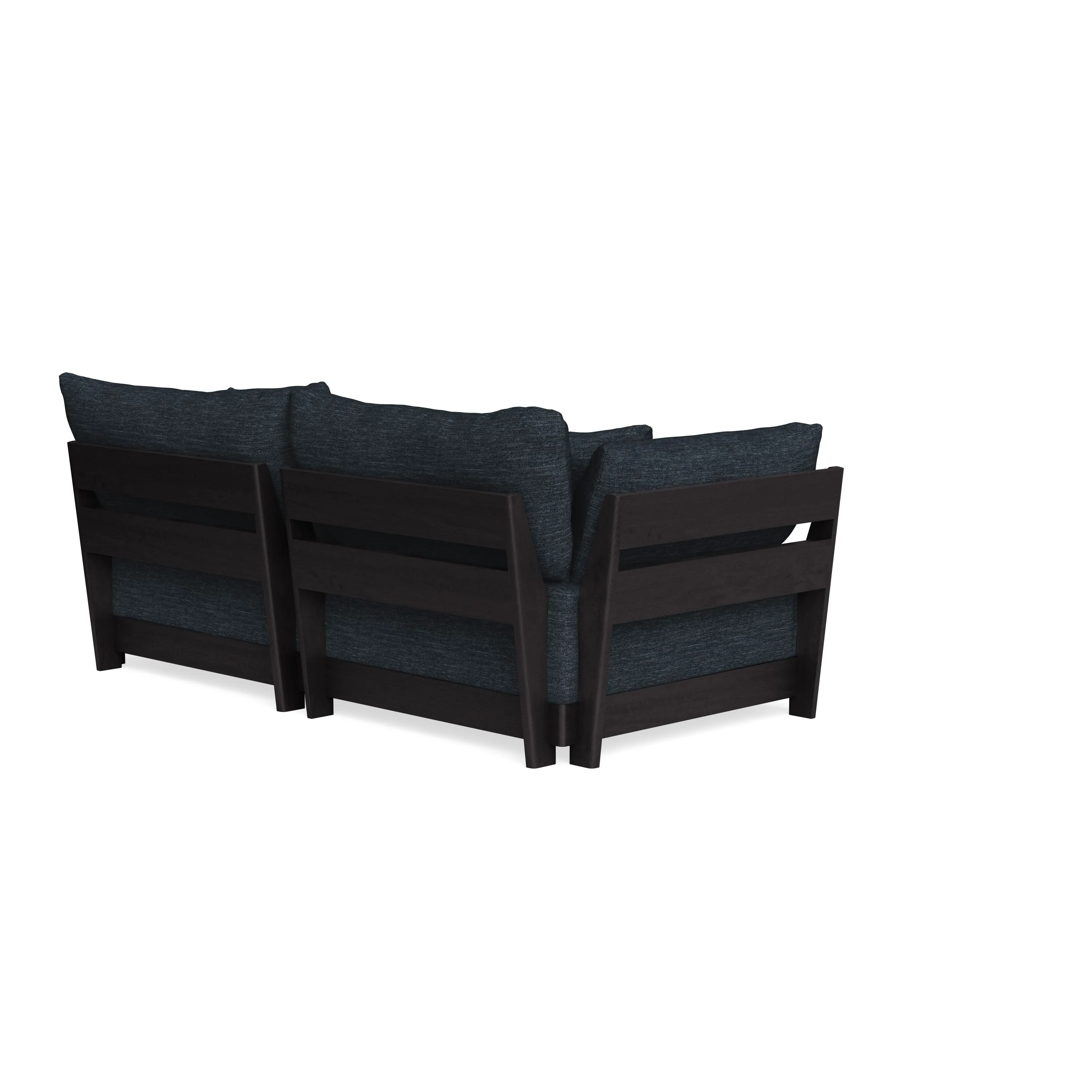 Modular Bondi Black 2-Seater Sofa in Baltic Blue | Classic Blend