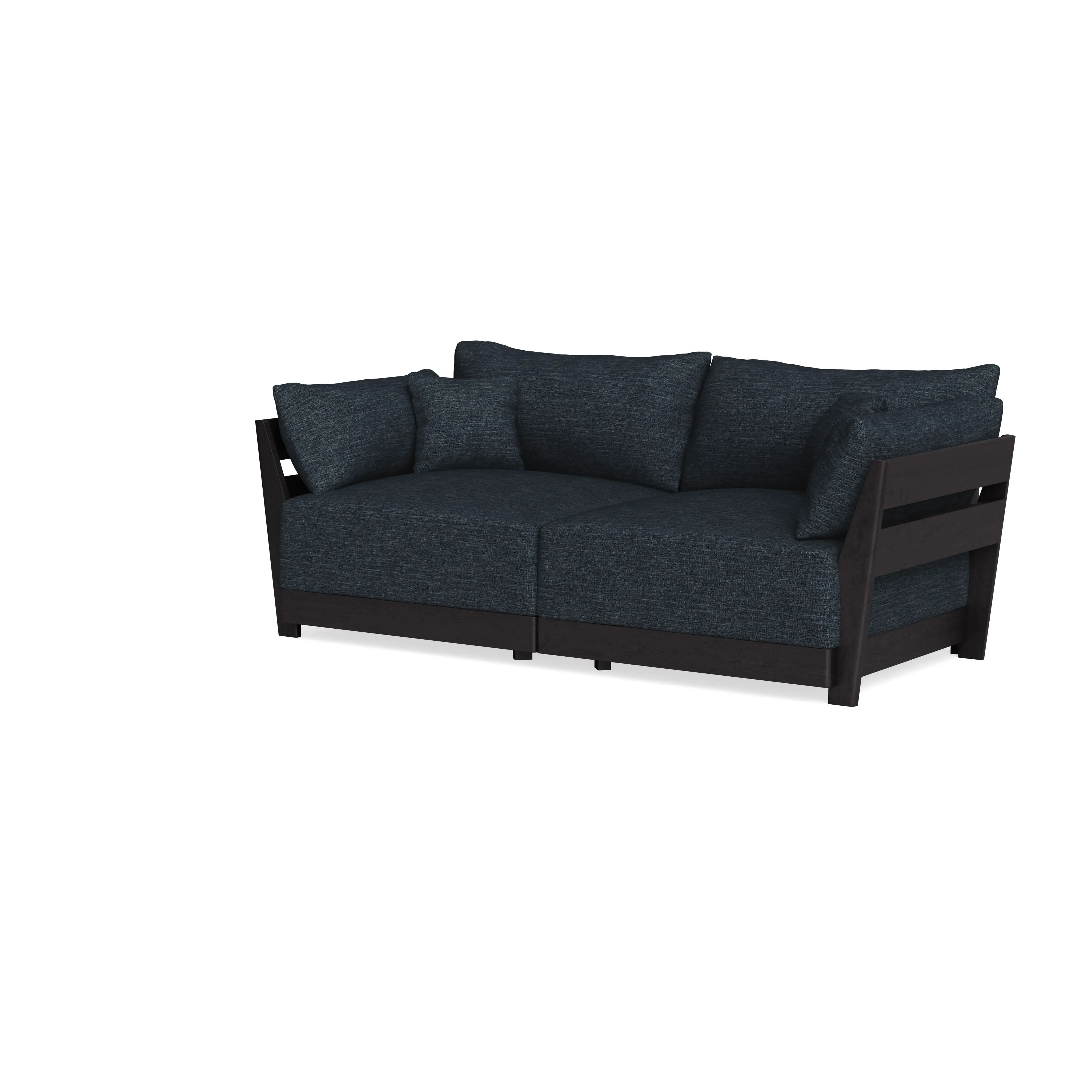 Modular Bondi Black 2-Seater Sofa in Baltic Blue | Classic Blend