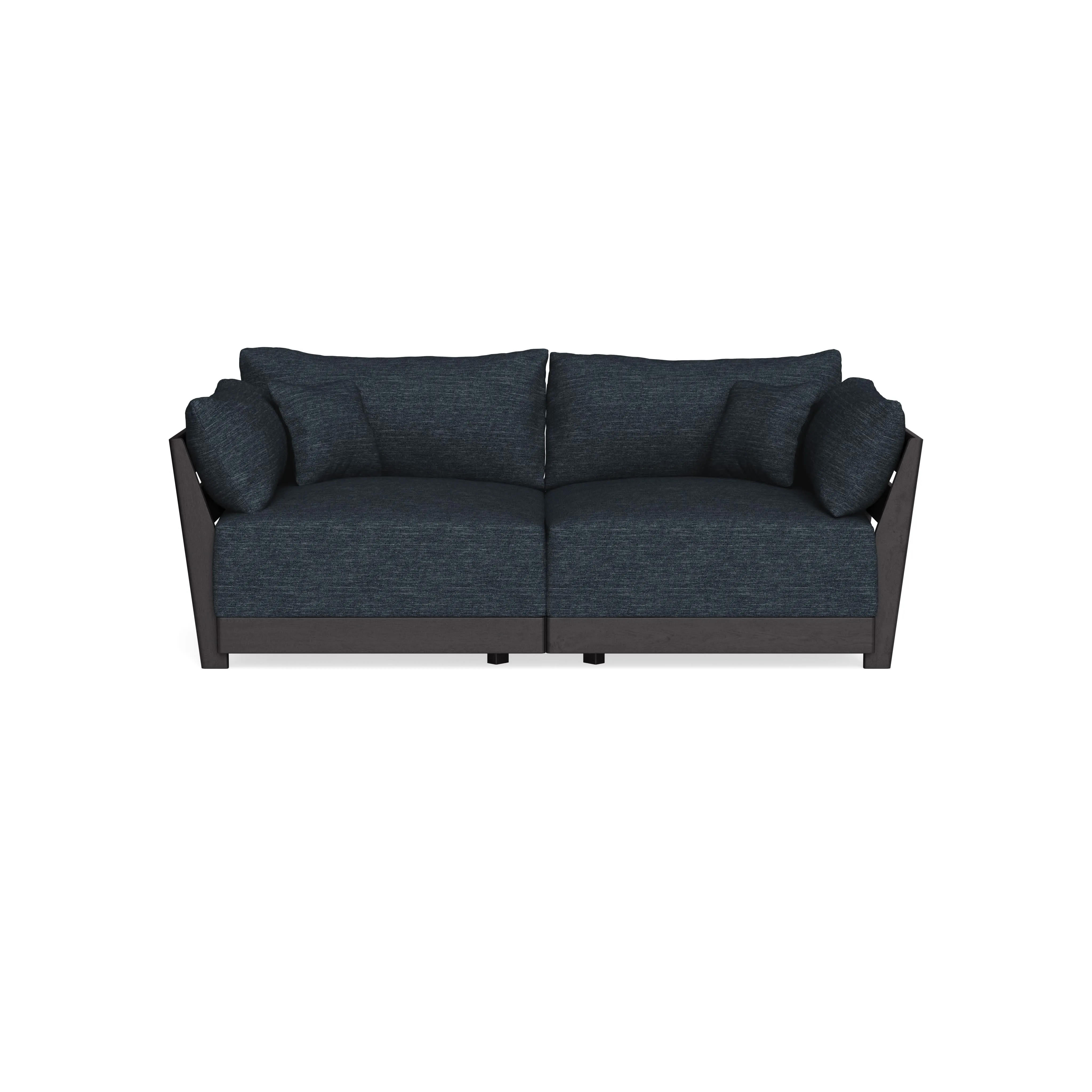 Modular Bondi Black 2-Seater Sofa in Baltic Blue | Classic Blend