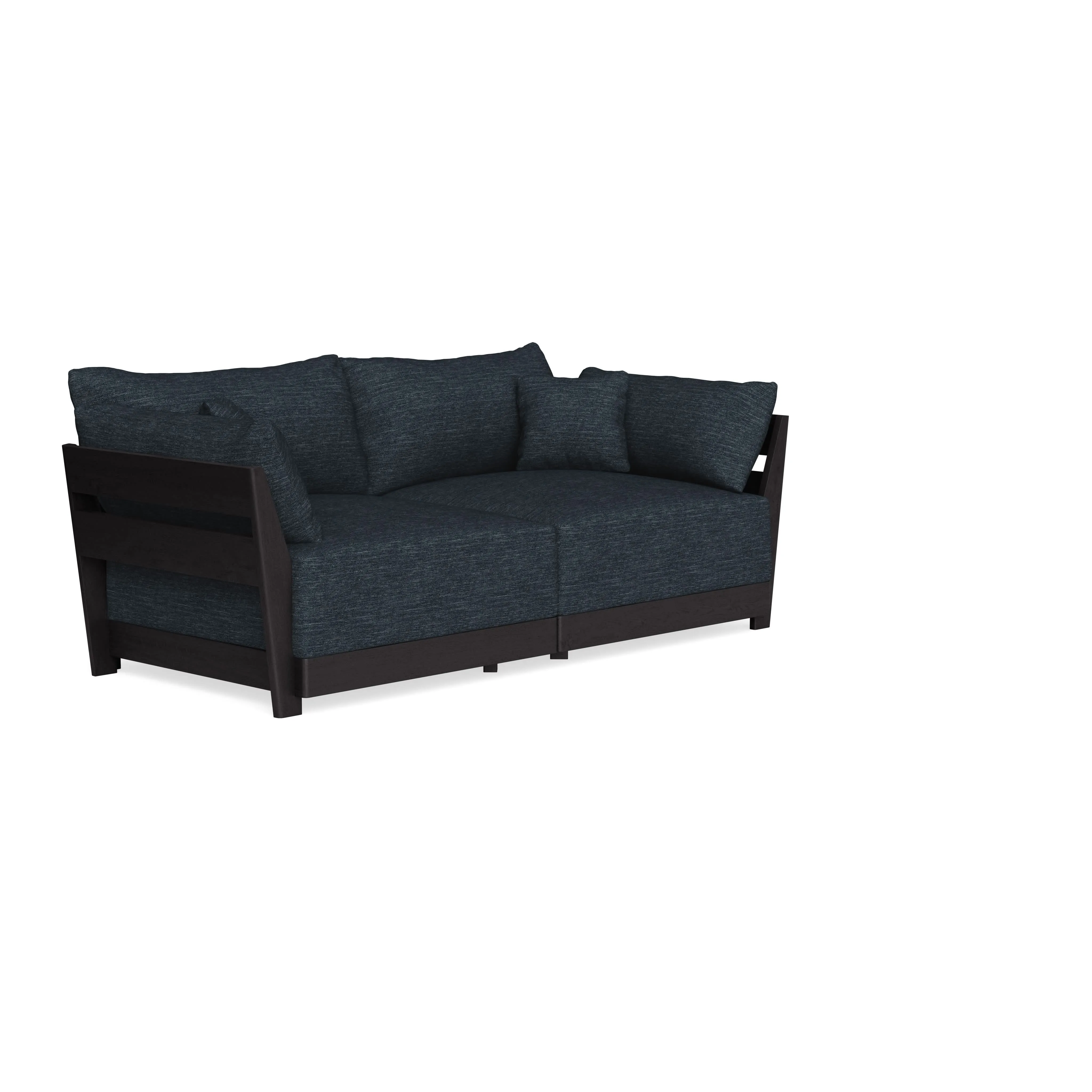 Modular Bondi Black 2-Seater Sofa in Baltic Blue | Classic Blend