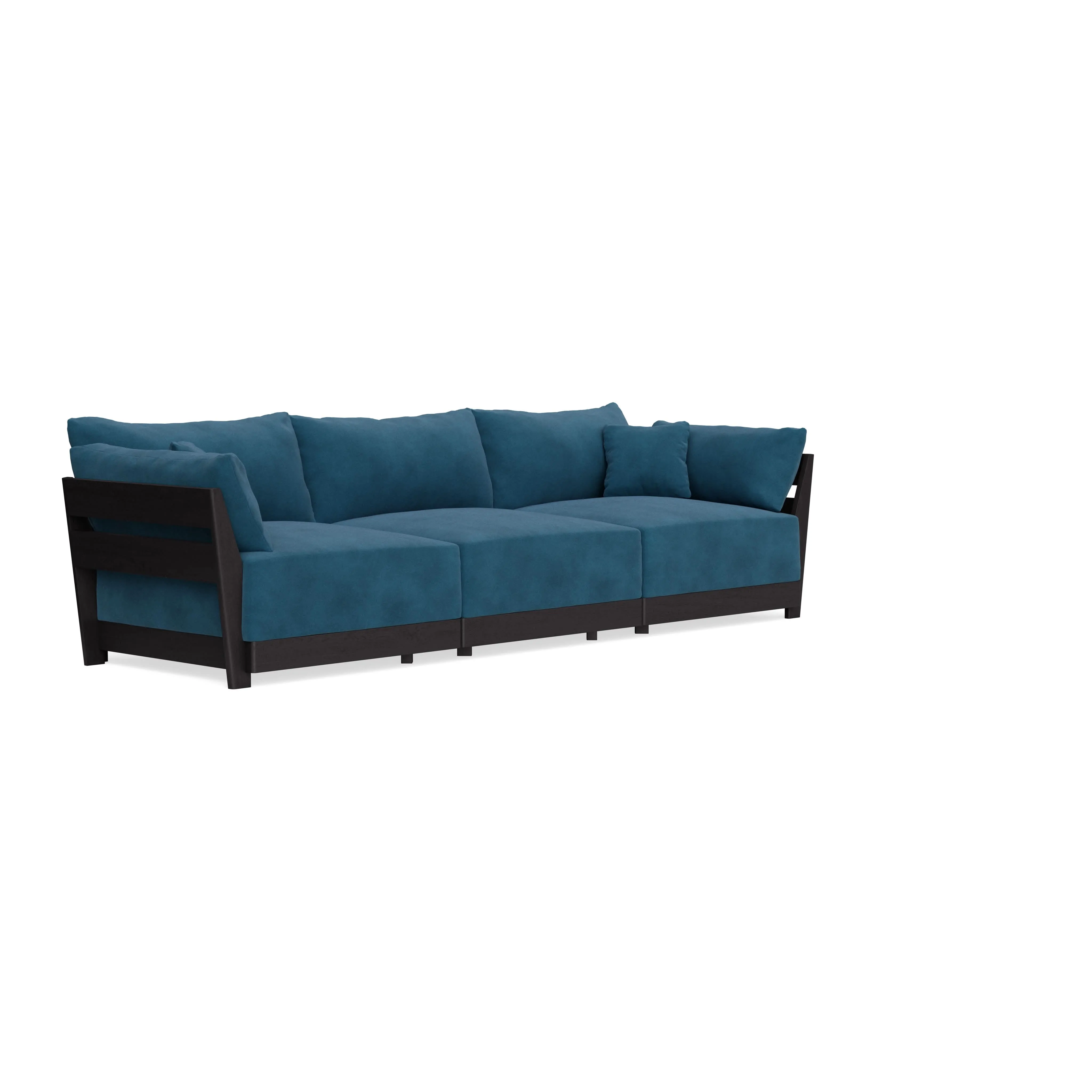 Modular Bondi Black 3-Seater Sofa in Commodore Blue | Classic Blend