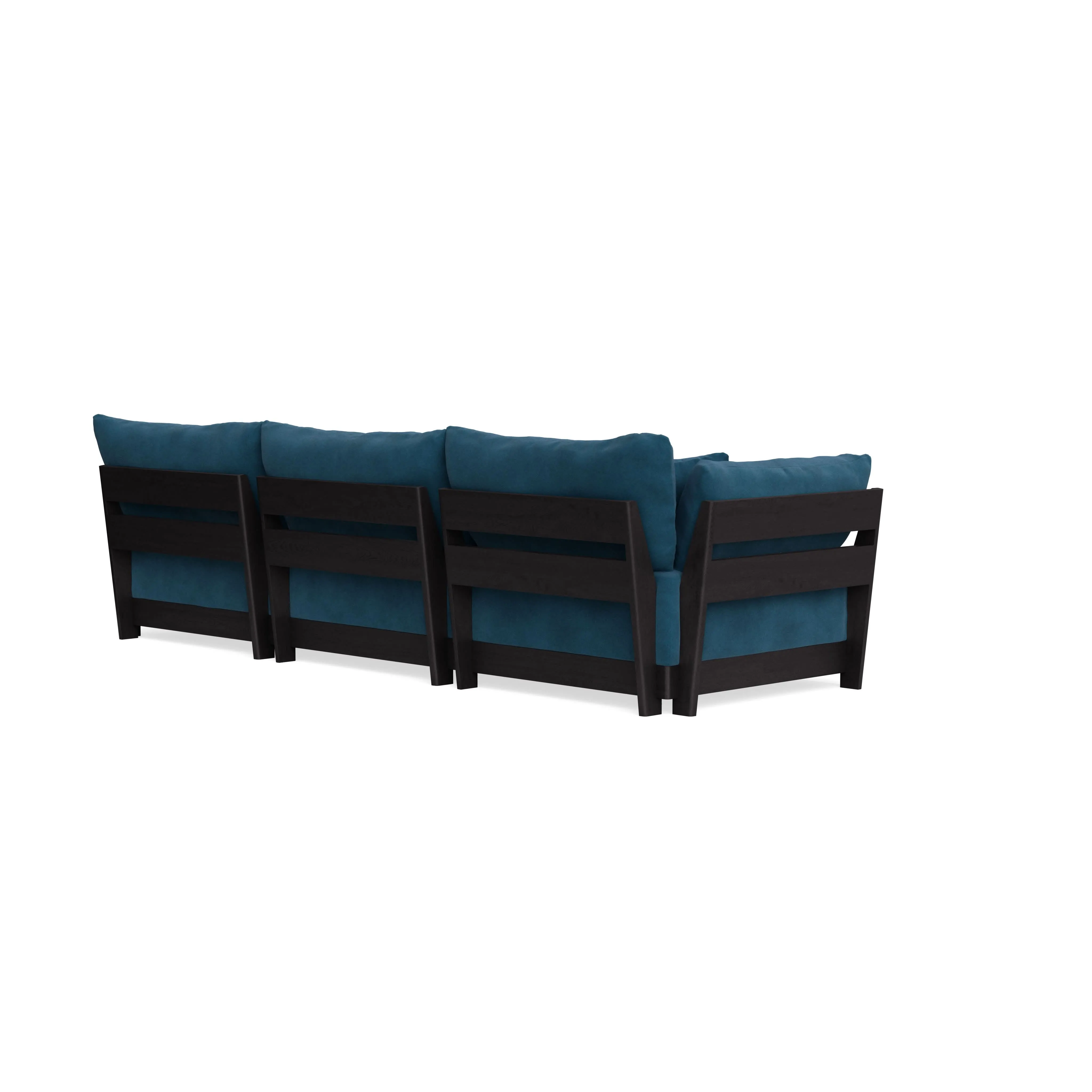 Modular Bondi Black 3-Seater Sofa in Commodore Blue | Classic Blend