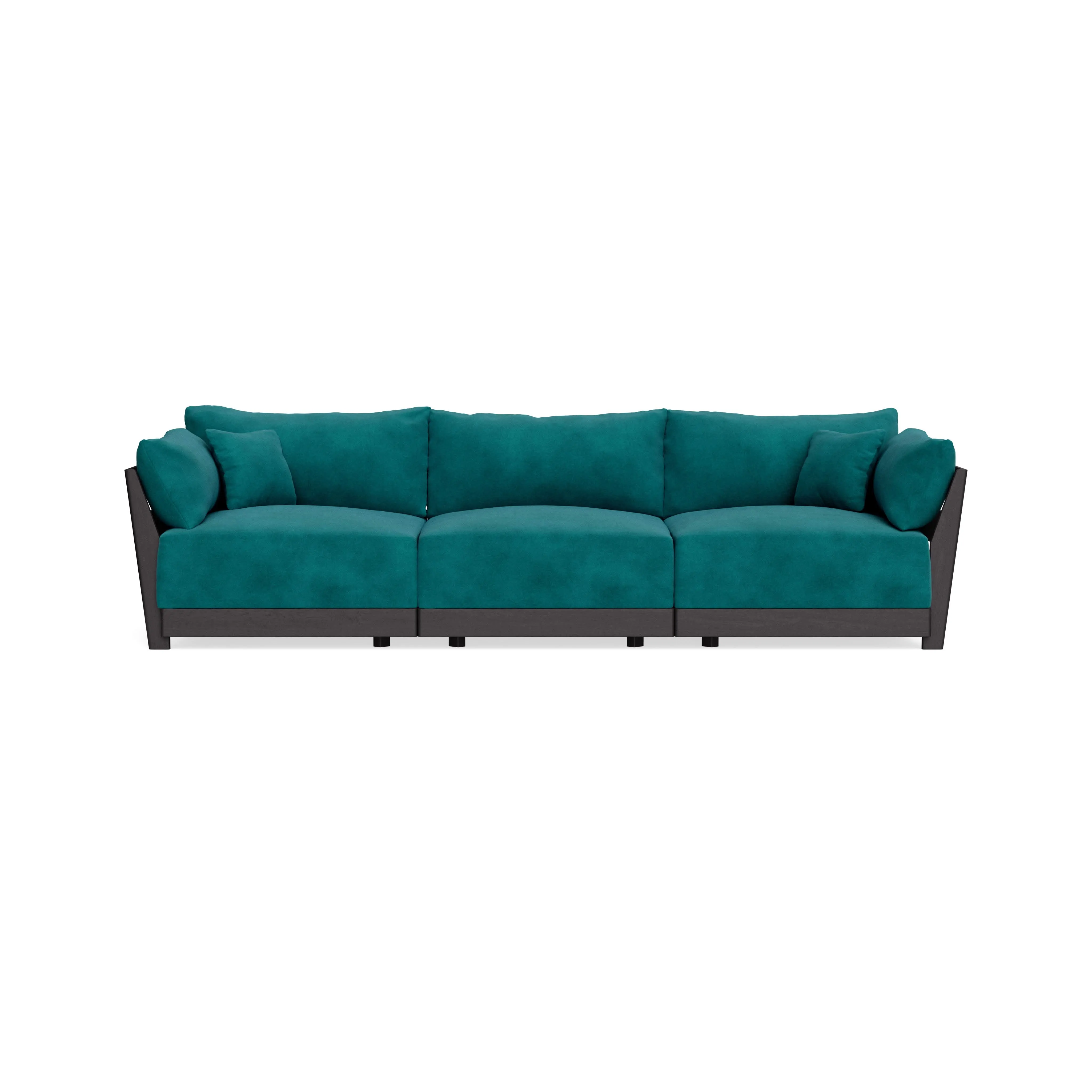 Modular Bondi Black 3-Seater Sofa in Peacock | Classic Blend