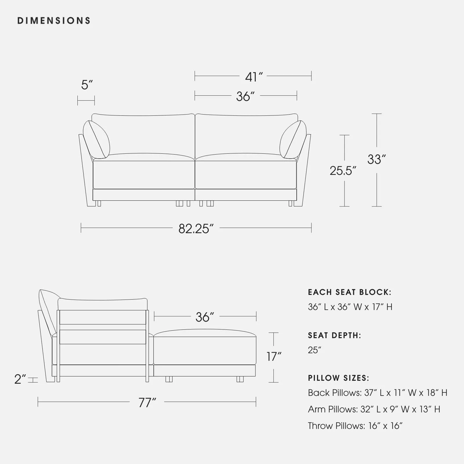 Modular Bondi Espresso 2-Seater Sectional in Burnt Ember | Classic Blend