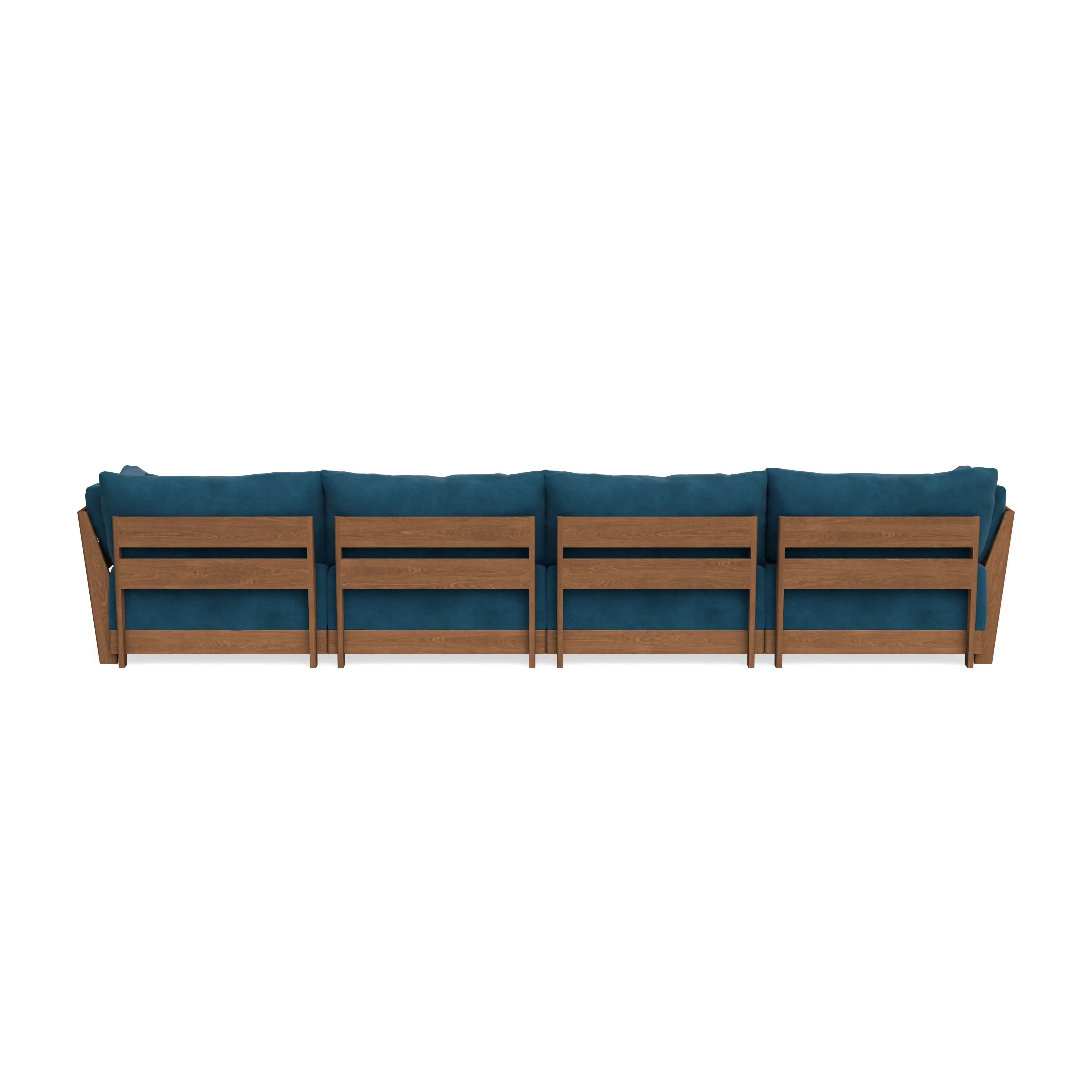 Modular Bondi Espresso 4-Seater Sectional in Commodore Blue | Classic Blend