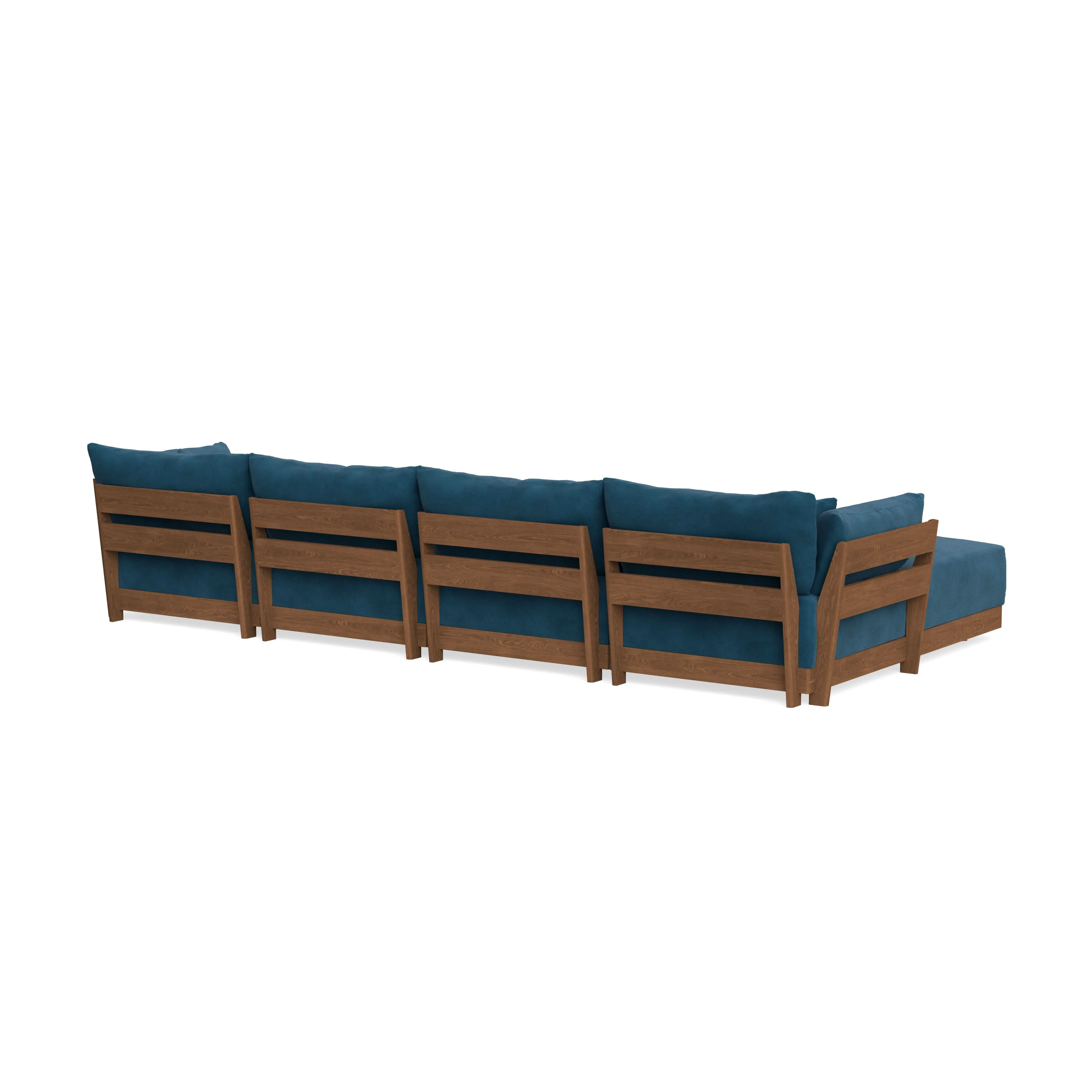 Modular Bondi Espresso 4-Seater Sectional in Commodore Blue | Classic Blend