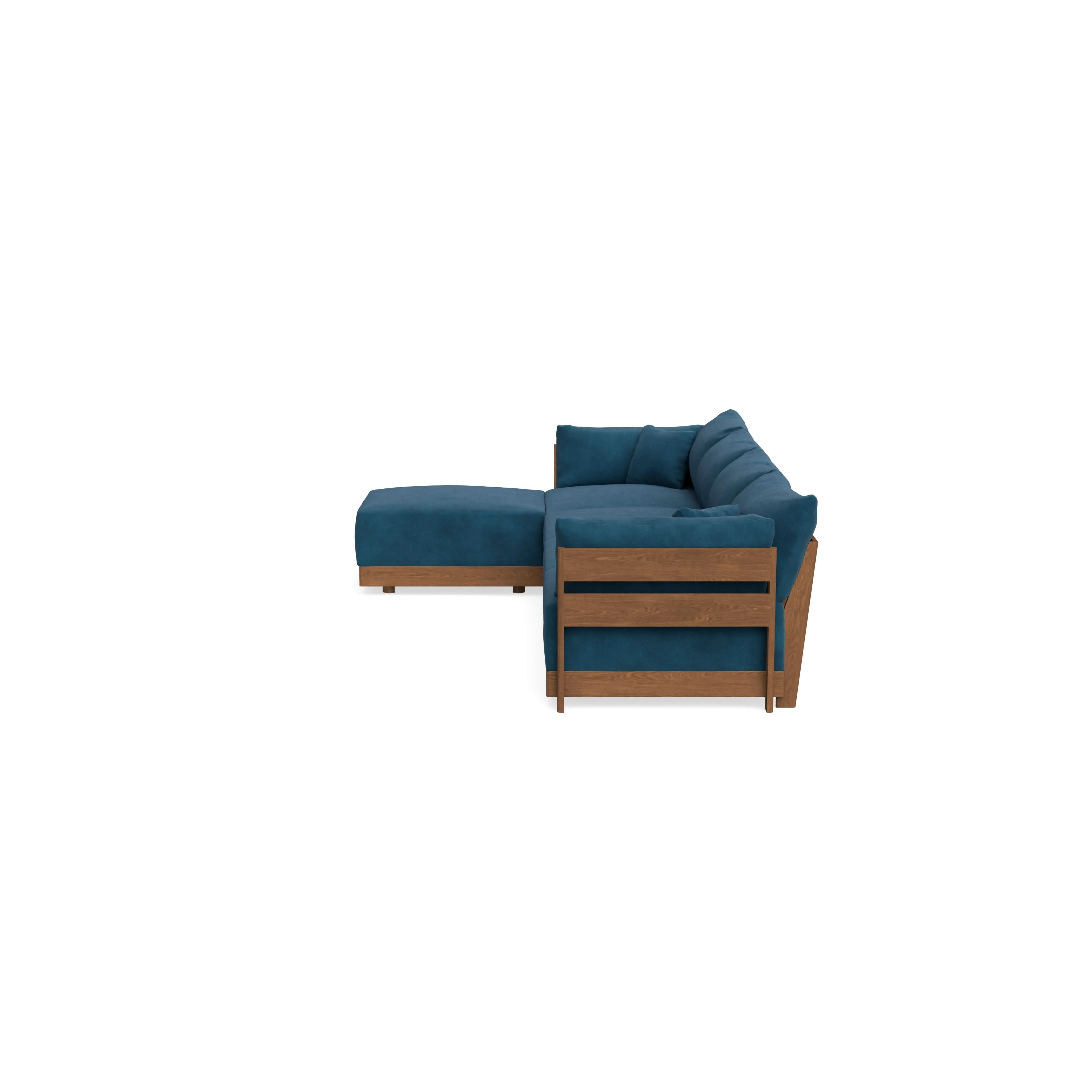 Modular Bondi Espresso 4-Seater Sectional in Commodore Blue | Classic Blend