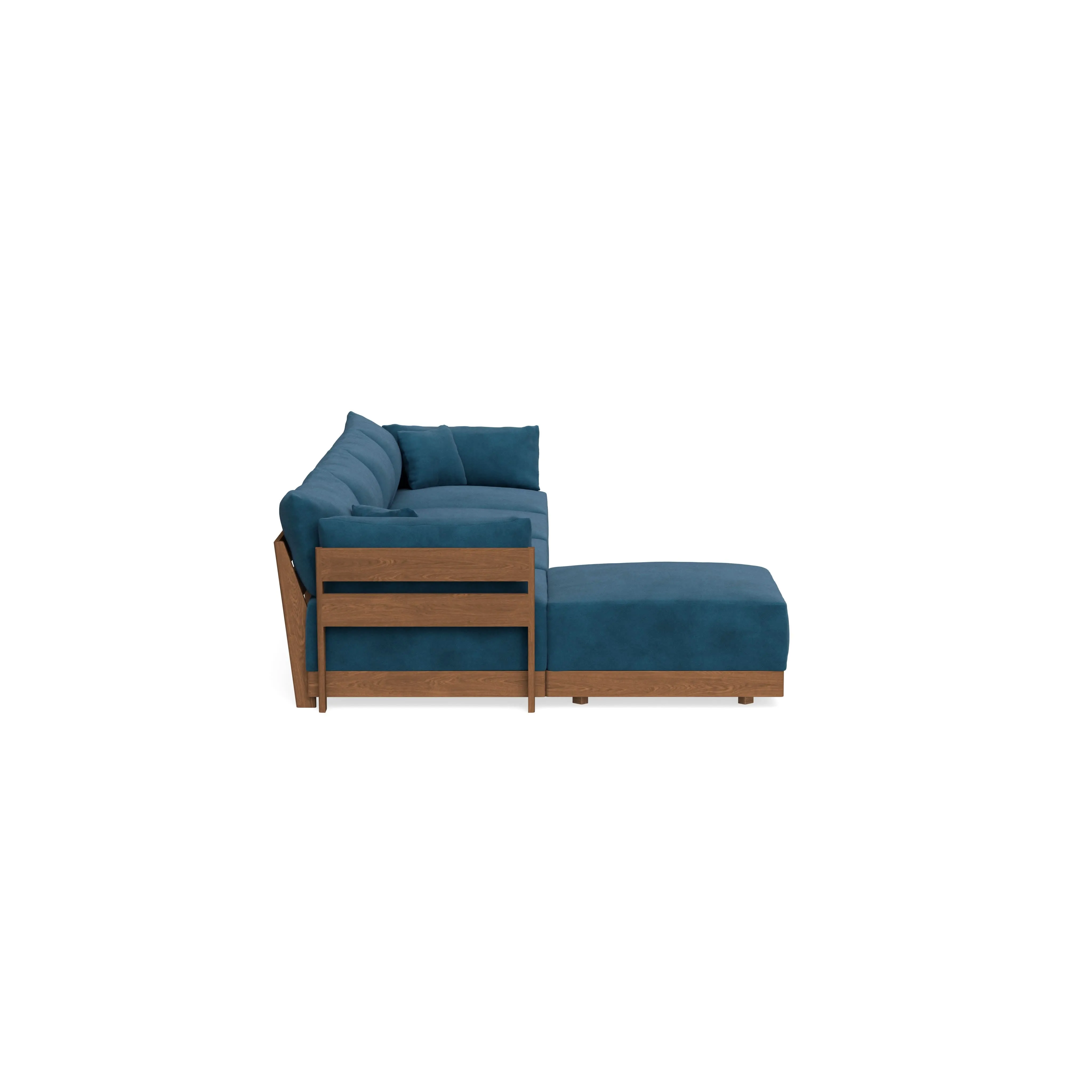 Modular Bondi Espresso 4-Seater Sectional in Commodore Blue | Classic Blend