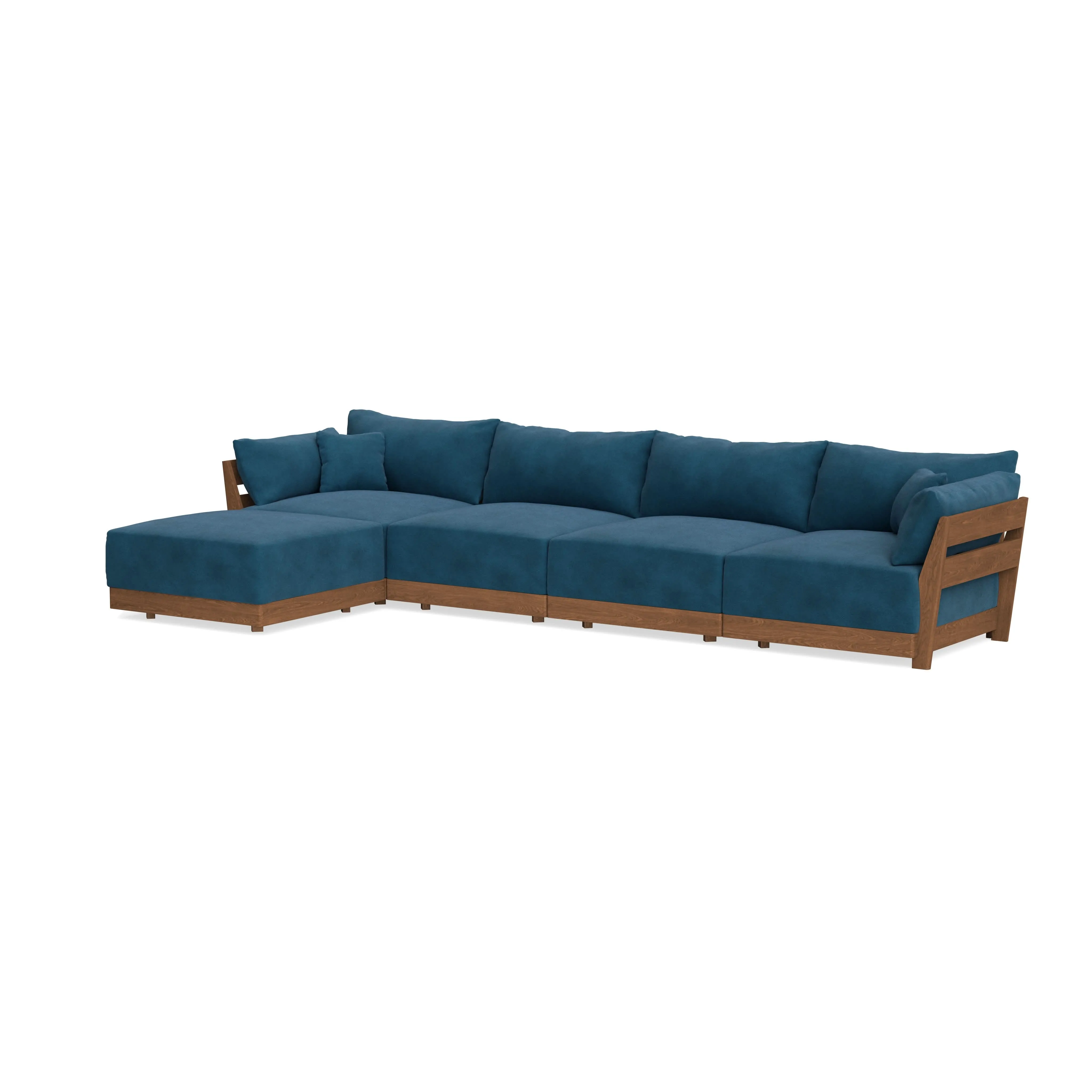 Modular Bondi Espresso 4-Seater Sectional in Commodore Blue | Classic Blend