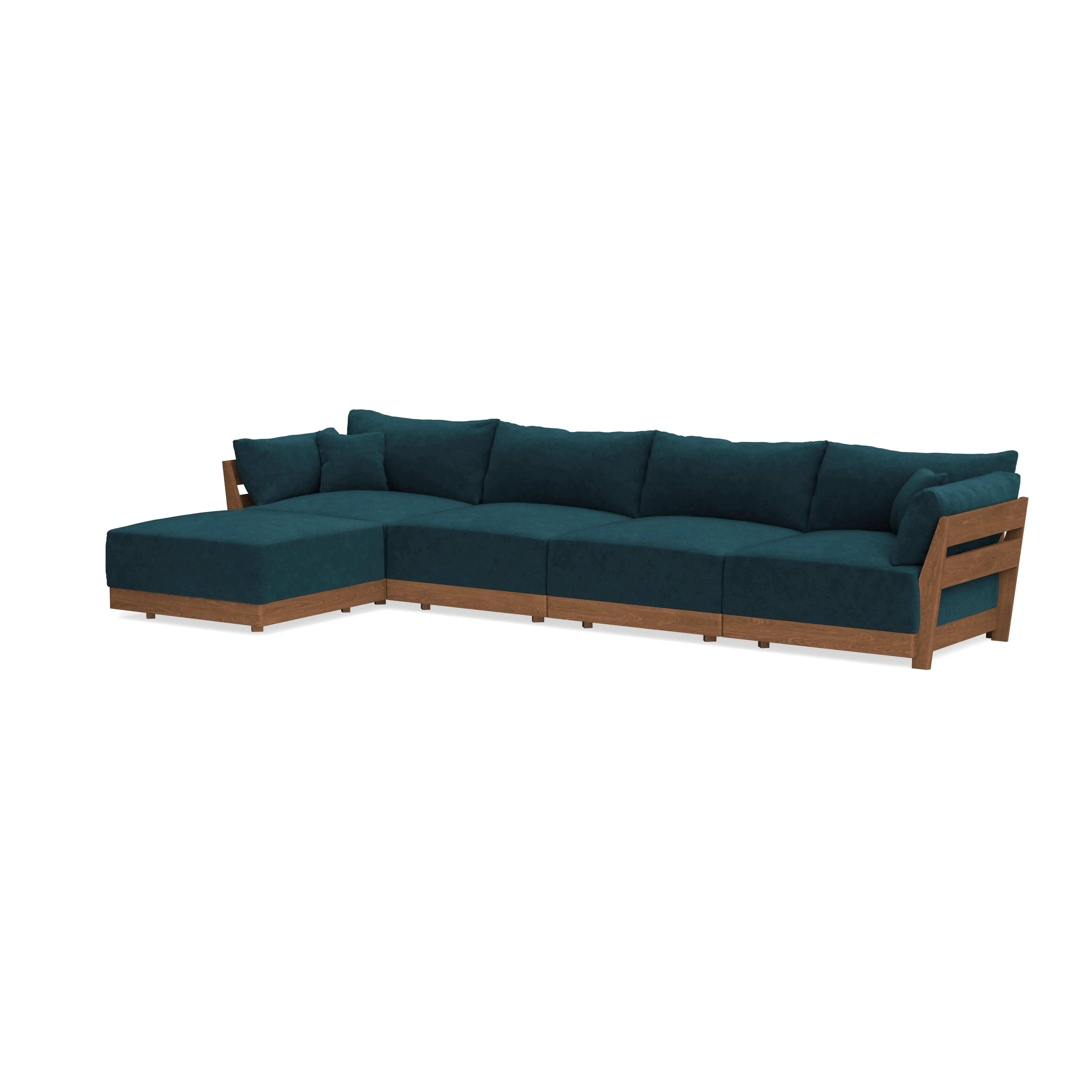 Modular Bondi Espresso 4-Seater Sectional in Indigo | Classic Blend