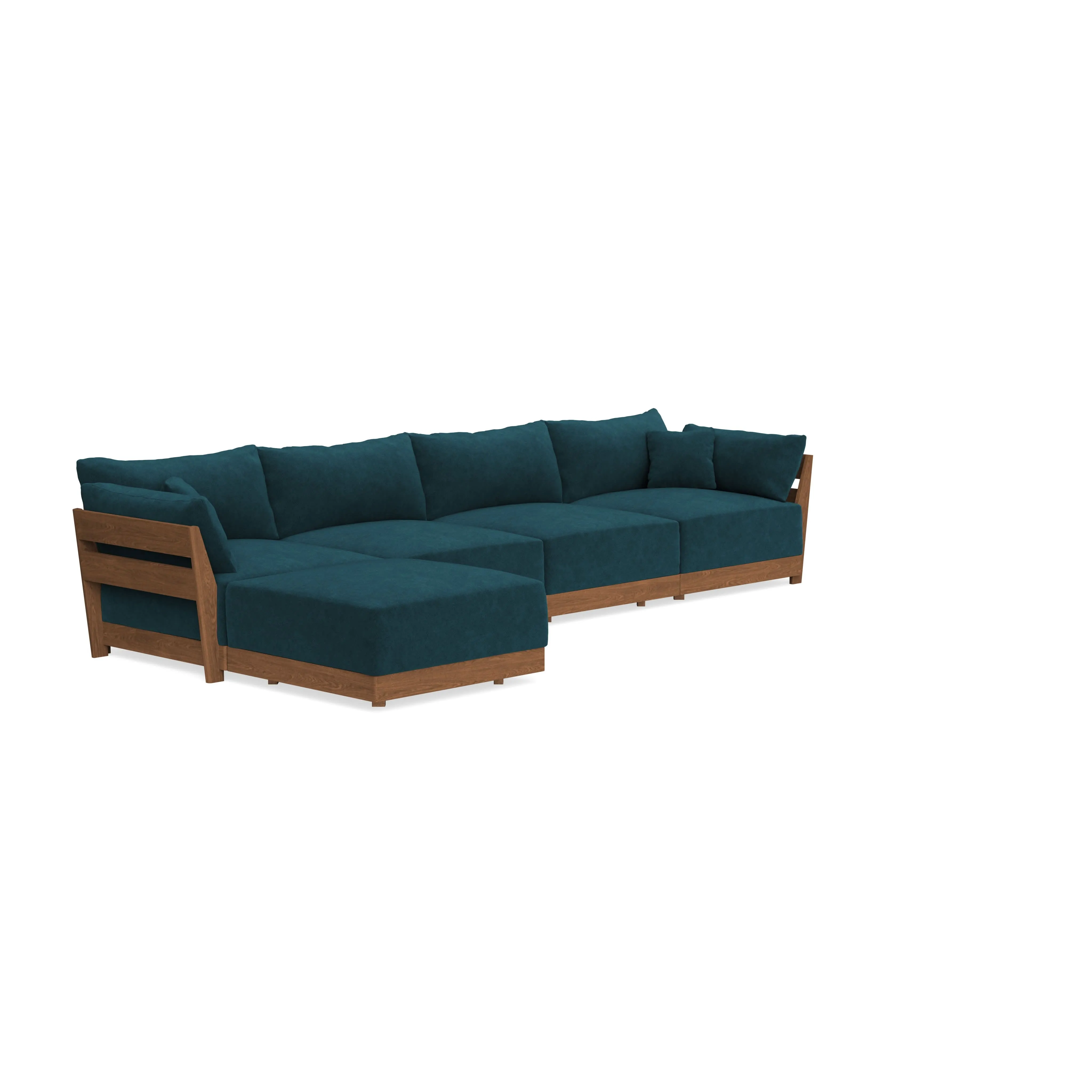 Modular Bondi Espresso 4-Seater Sectional in Indigo | Classic Blend