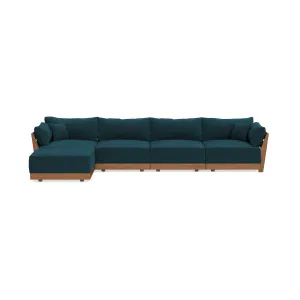 Modular Bondi Espresso 4-Seater Sectional in Indigo | Classic Blend