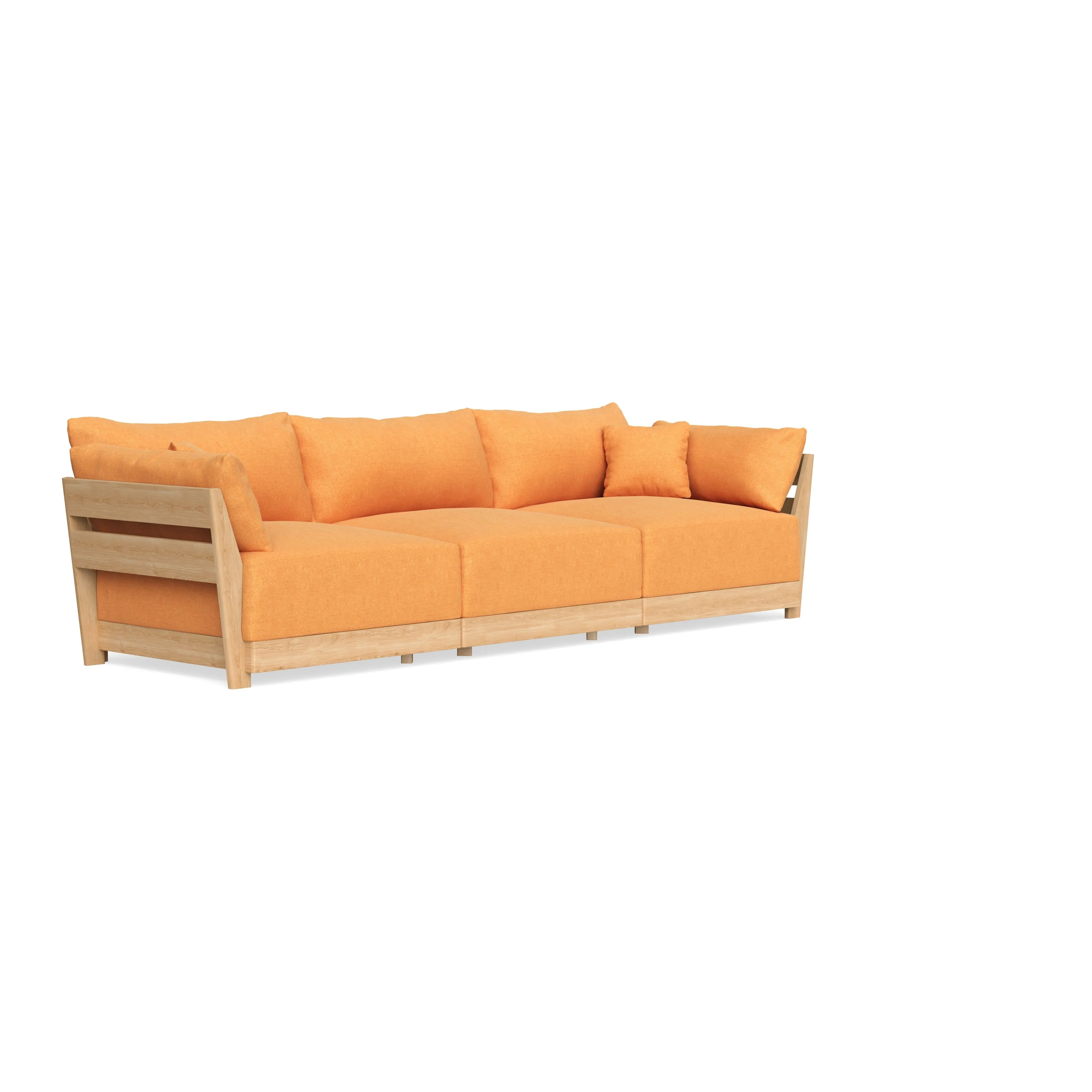 Modular Bondi Latte 3-Seater Sofa in Tangerine | Classic Blend