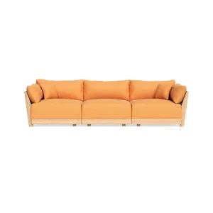 Modular Bondi Latte 3-Seater Sofa in Tangerine | Classic Blend