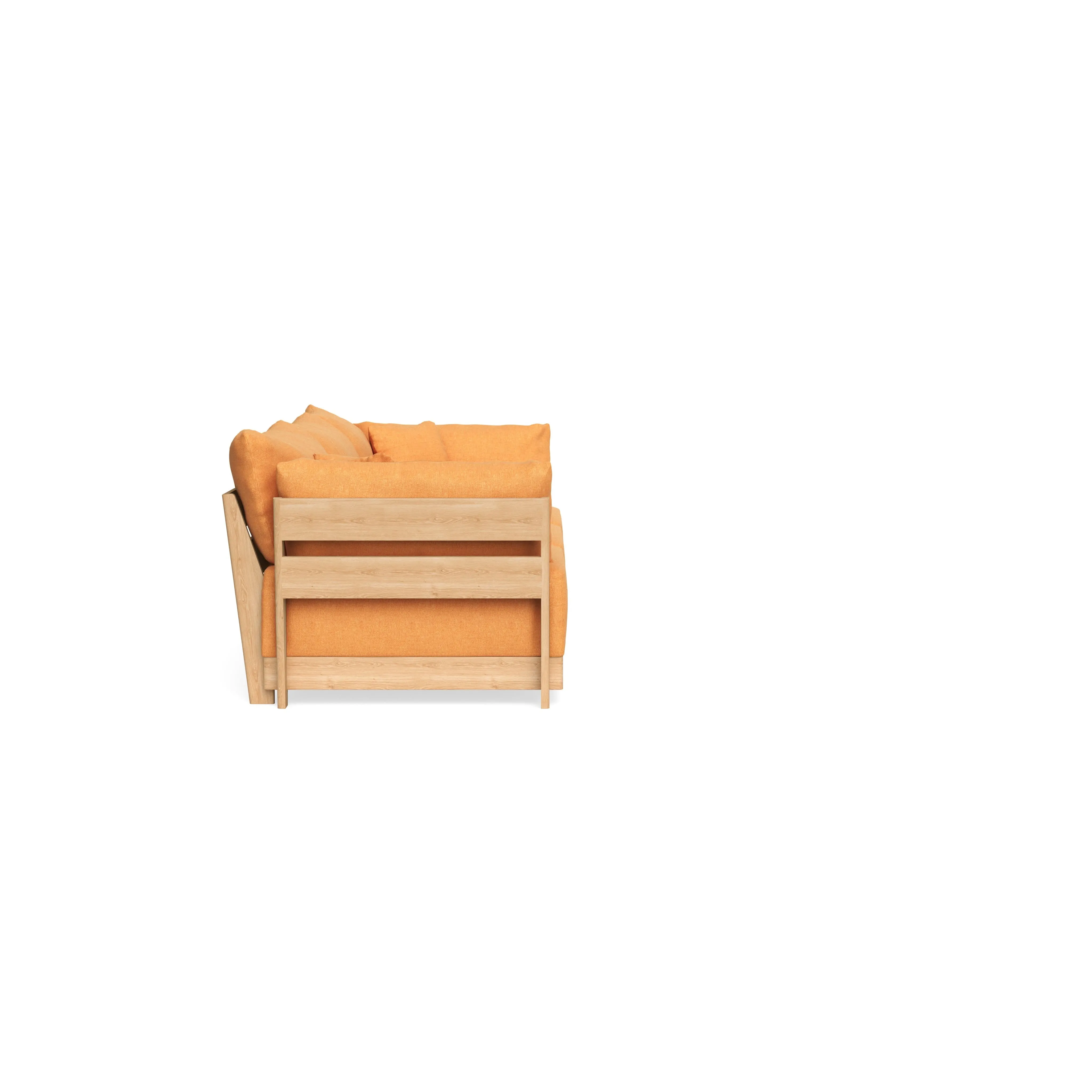 Modular Bondi Latte 3-Seater Sofa in Tangerine | Classic Blend