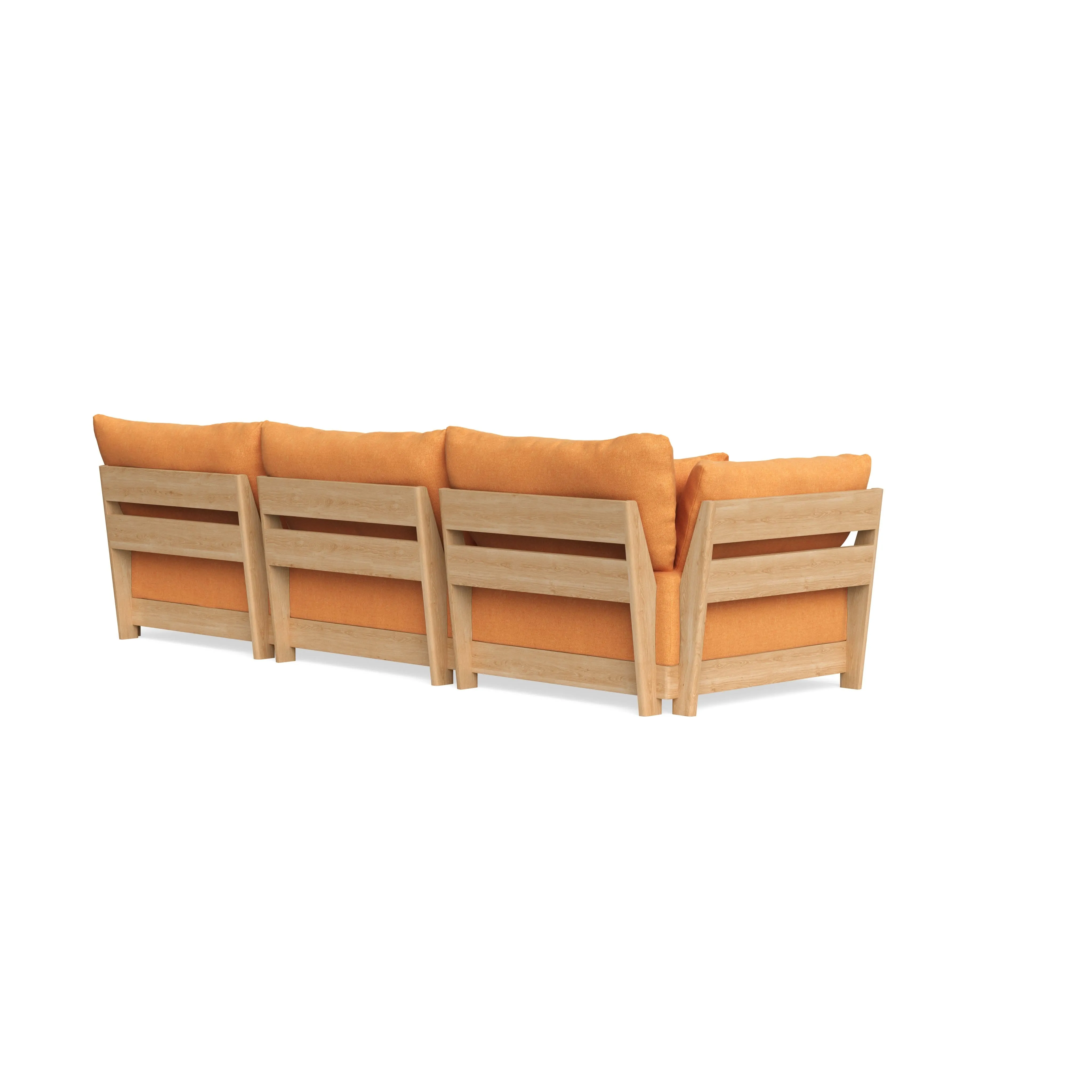 Modular Bondi Latte 3-Seater Sofa in Tangerine | Classic Blend