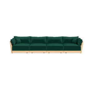 Modular Bondi Latte 4-Seater Sofa in Evergreen | Classic Blend