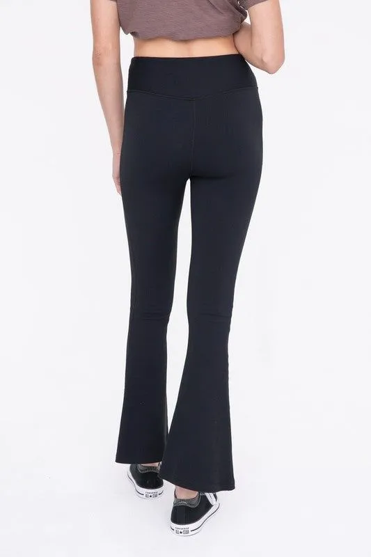 Mono B BRONZE - Ribbed Flare High-Waist Leggings