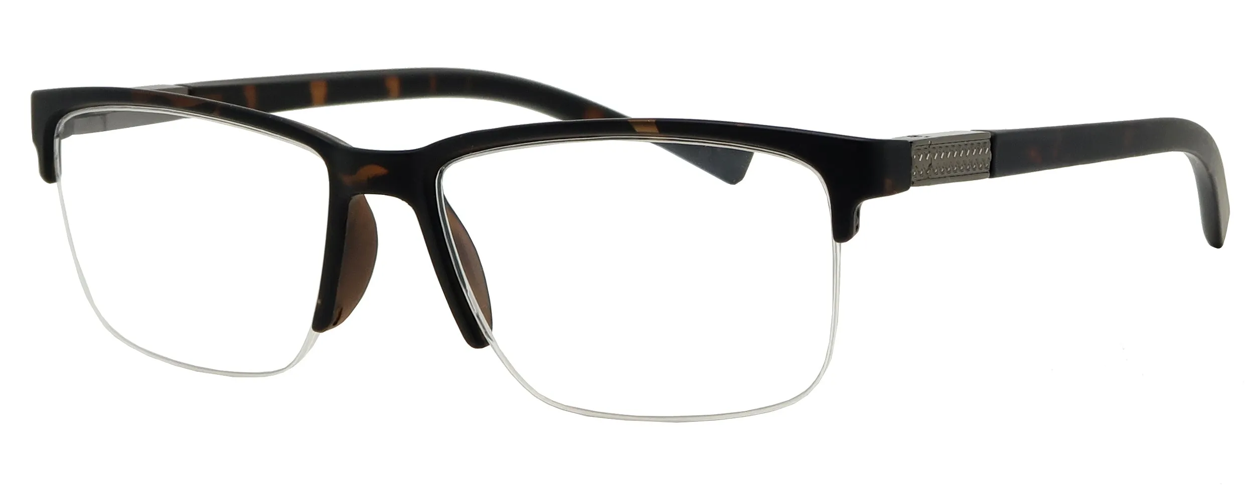 ST1536R -  Wholesale Men's Rectangular Half Rim Reading Glasses