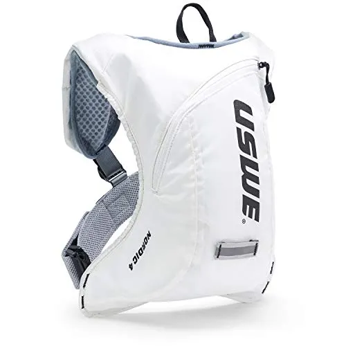 USWE Nordic 4 Litre, Ski Backpack, Winter Snow Hydration Pack with 2.0 Litre/ 70 Ounce Hydration Bladder, for Men and Women. Insulated with Thermo Cell Freeze Protection. Bounce Free. White.