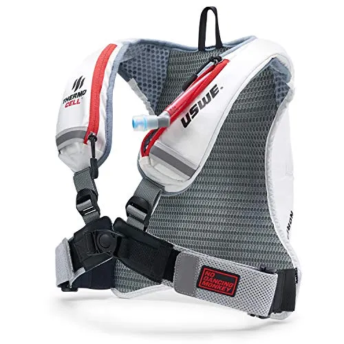 USWE Nordic 4 Litre, Ski Backpack, Winter Snow Hydration Pack with 2.0 Litre/ 70 Ounce Hydration Bladder, for Men and Women. Insulated with Thermo Cell Freeze Protection. Bounce Free. White.