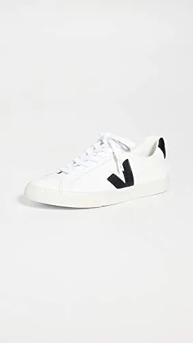 Veja Women's Esplar Logo Sneakers, Extra White/Black, 6 Medium US