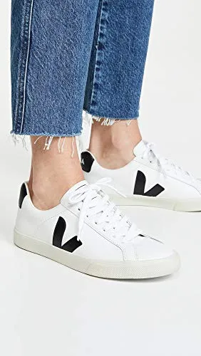 Veja Women's Esplar Logo Sneakers, Extra White/Black, 6 Medium US